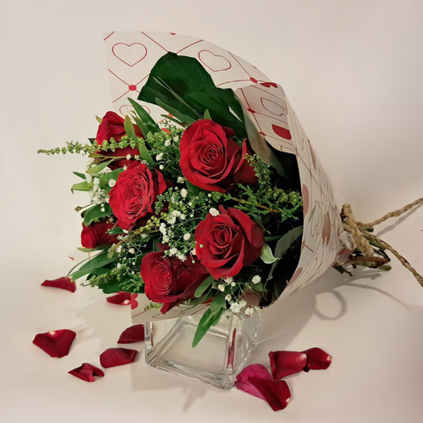 Red Splendor -  6 Roses Bunch