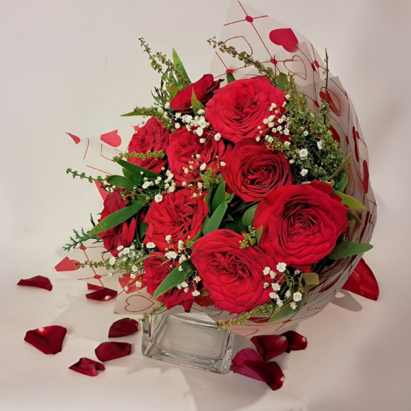 Red Splendor - 10 Roses Bunch