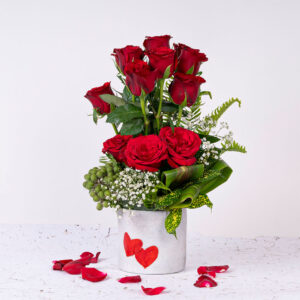 14 Red Roses in a Vase