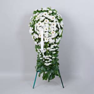 Gerberas & chrysanthemums in a stand