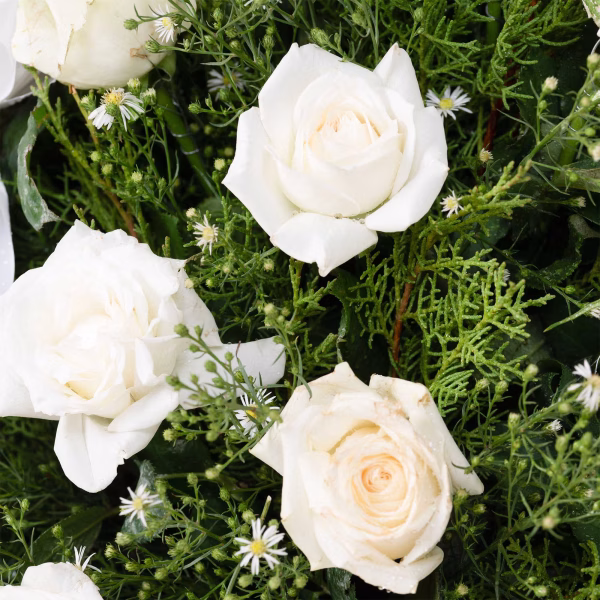 45 White Roses in a Stand - Image 3